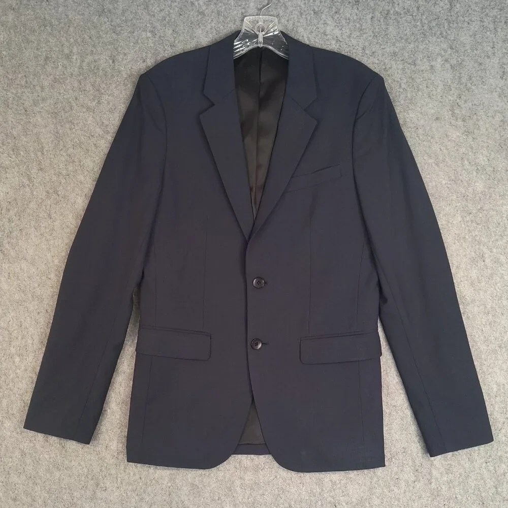 Theory Men's Blazer Suite Jacket Navy Blue Sz 36 Reg Wool Chambers Stretch $595 - Picture 2 of 14